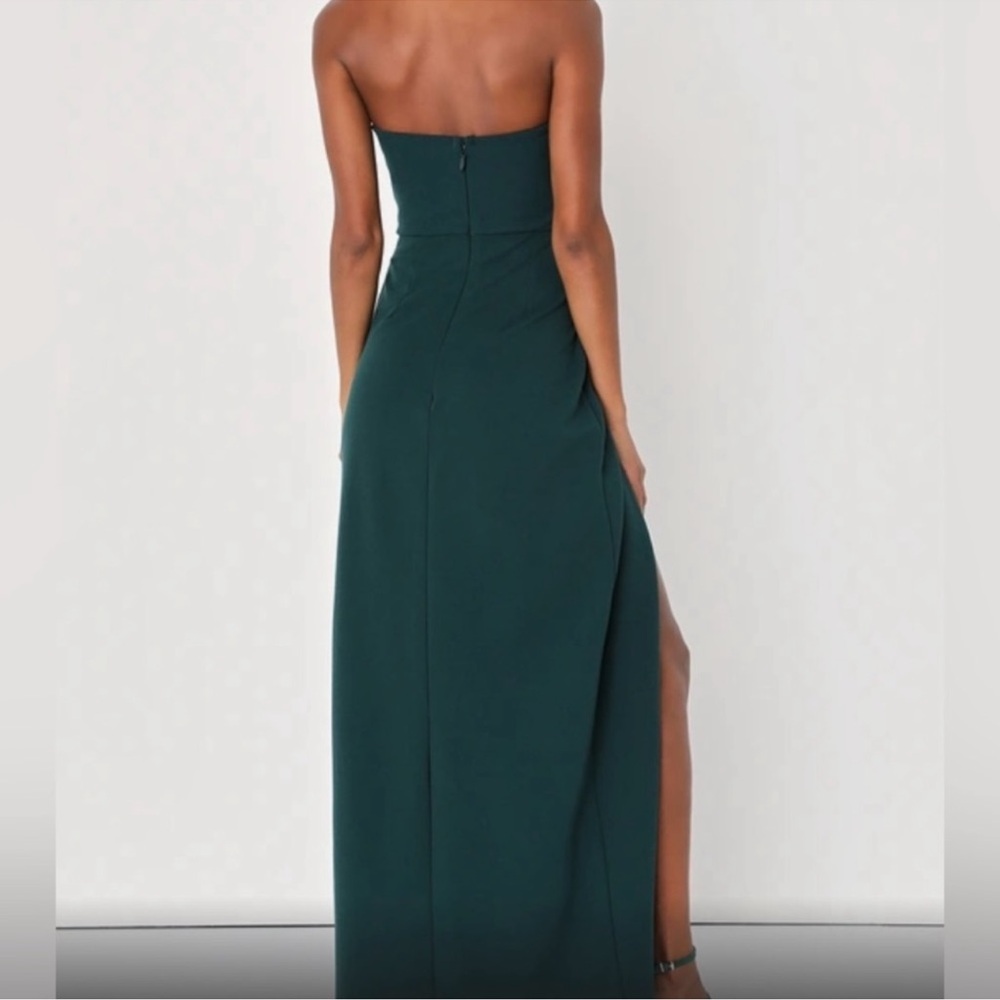 LULUS FOXY EMERALD GREEN STRAPLESS MAXI DRESS - M - Picture 3 of 4